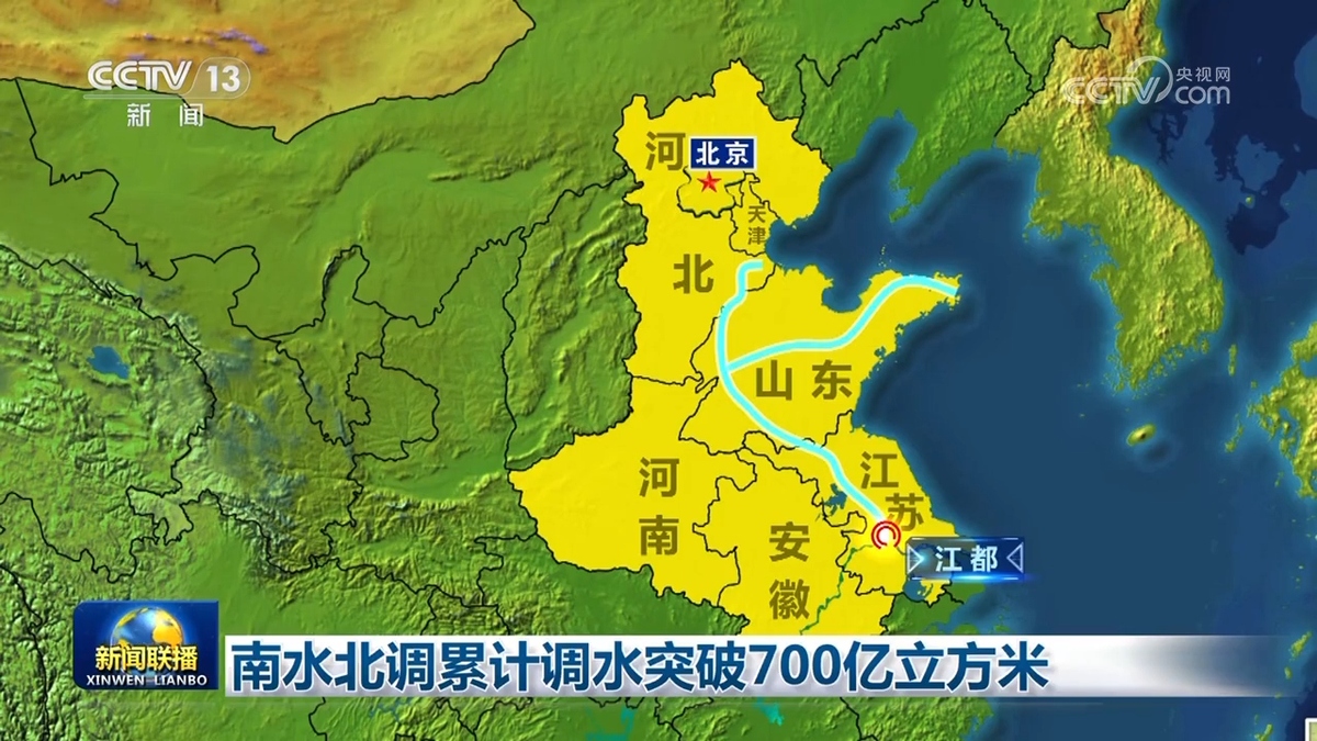 南水北調累計調水突破700億立方米