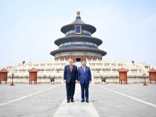 習近平同美國總統特朗普參觀天壇