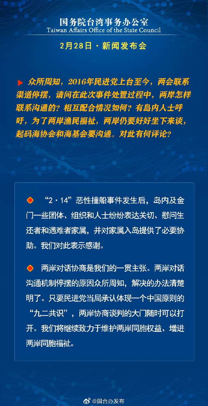國務院台灣事務辦公室2月28日·新聞發佈會
