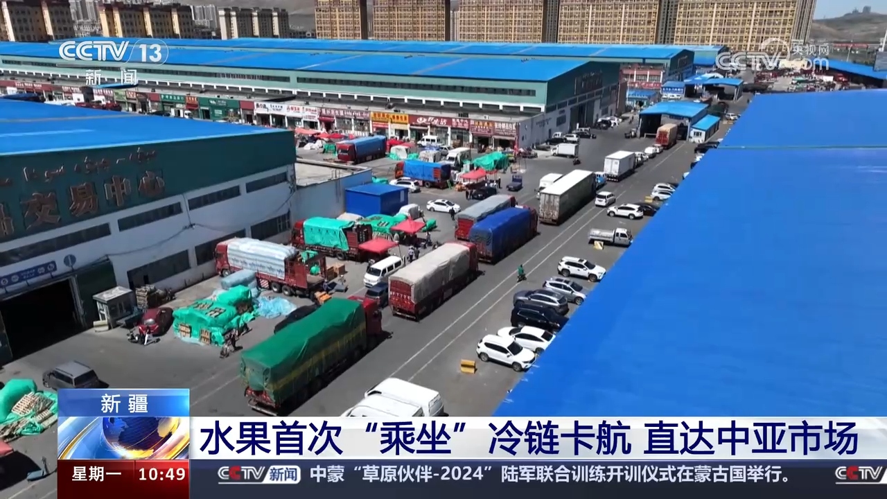 創新通關模式 新疆水果首次“乘坐”冷鏈卡航直達中亞市場