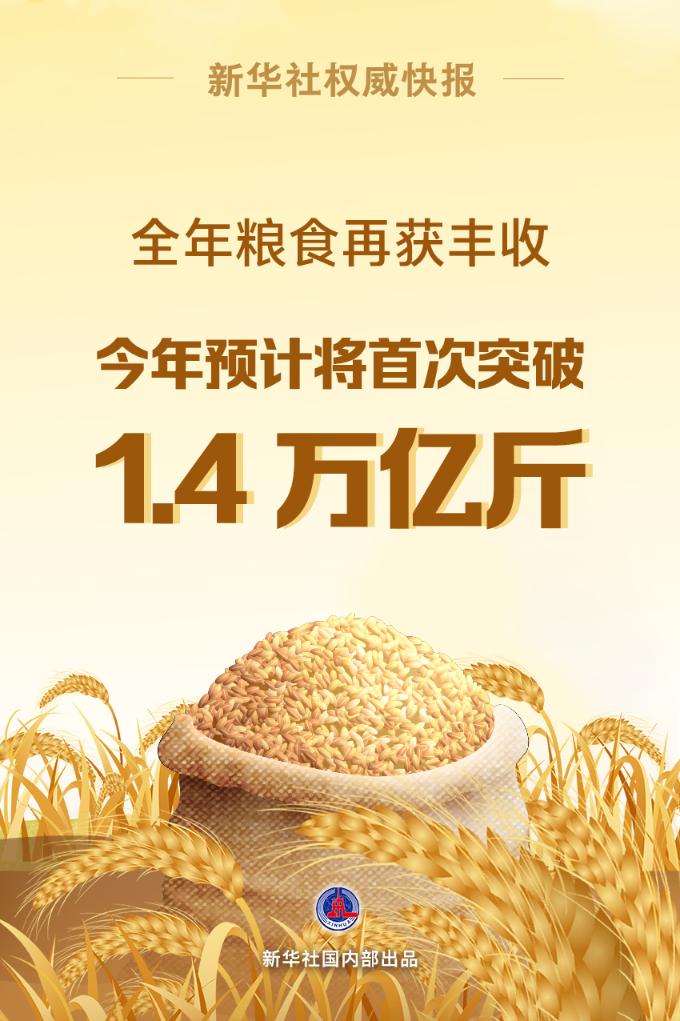 今年糧食産量預計將首次突破1.4萬億斤