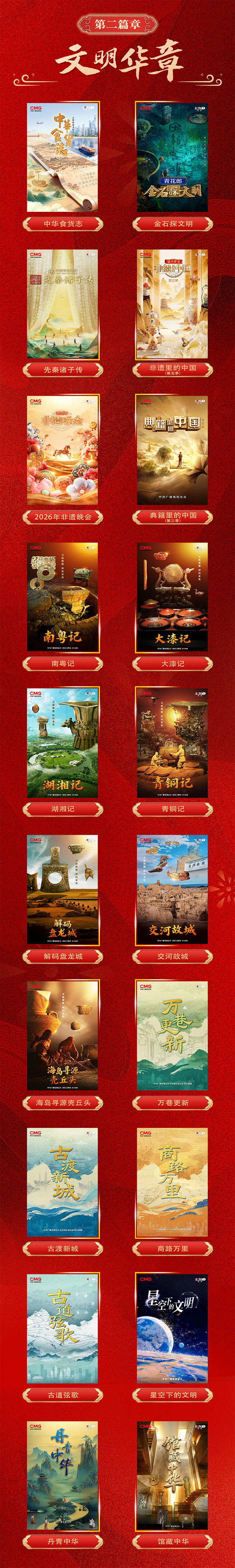 再譜新章！中央廣播電視總臺央視綜合頻道2026年精品節目片單發佈