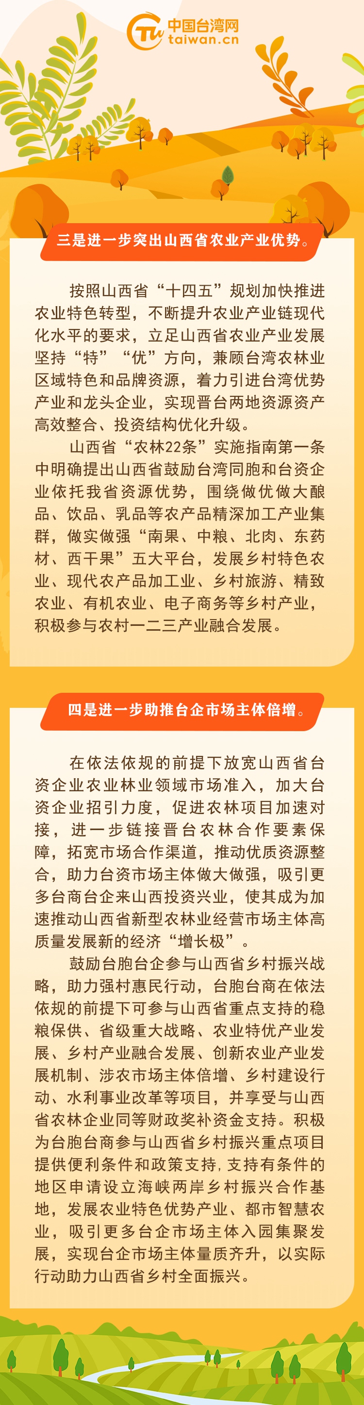山西惠臺農林22條政策解讀