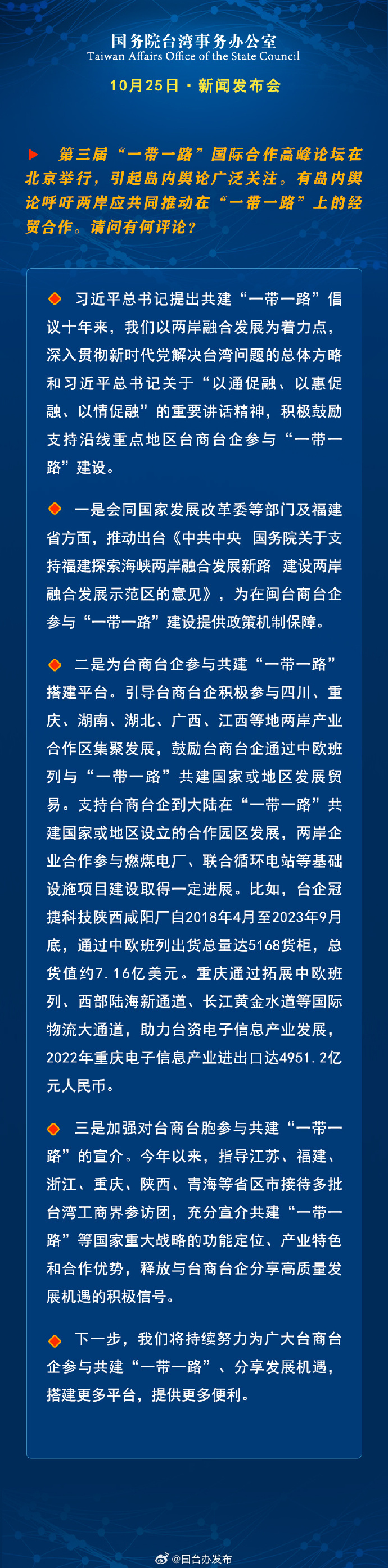 國務院台灣事務辦公室10月25日·新聞發佈會