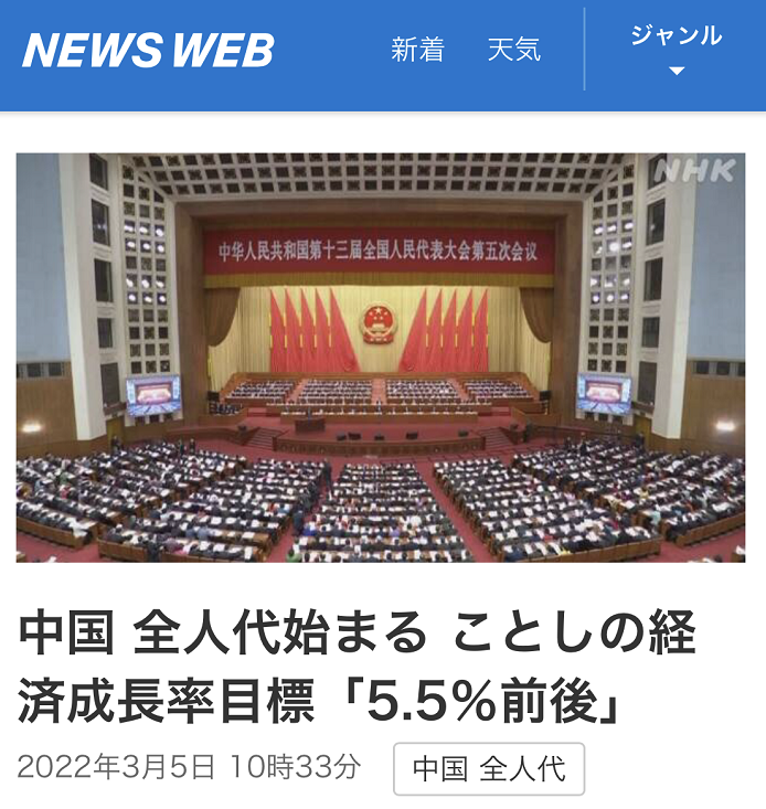 中國政府工作報告提出2022年GDP增長5.5%左右，外媒密集關注