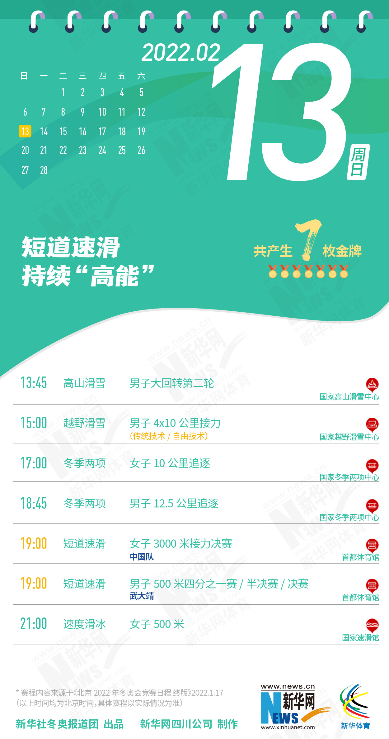 拿走不謝！這份北京冬奧會金牌賽事日曆太讚了
