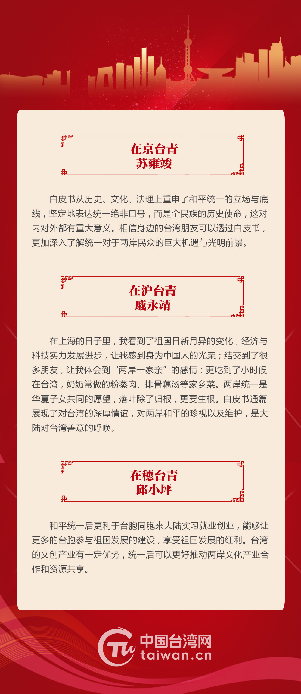臺胞熱議《台灣問題與新時代中國統一事業》白皮書
