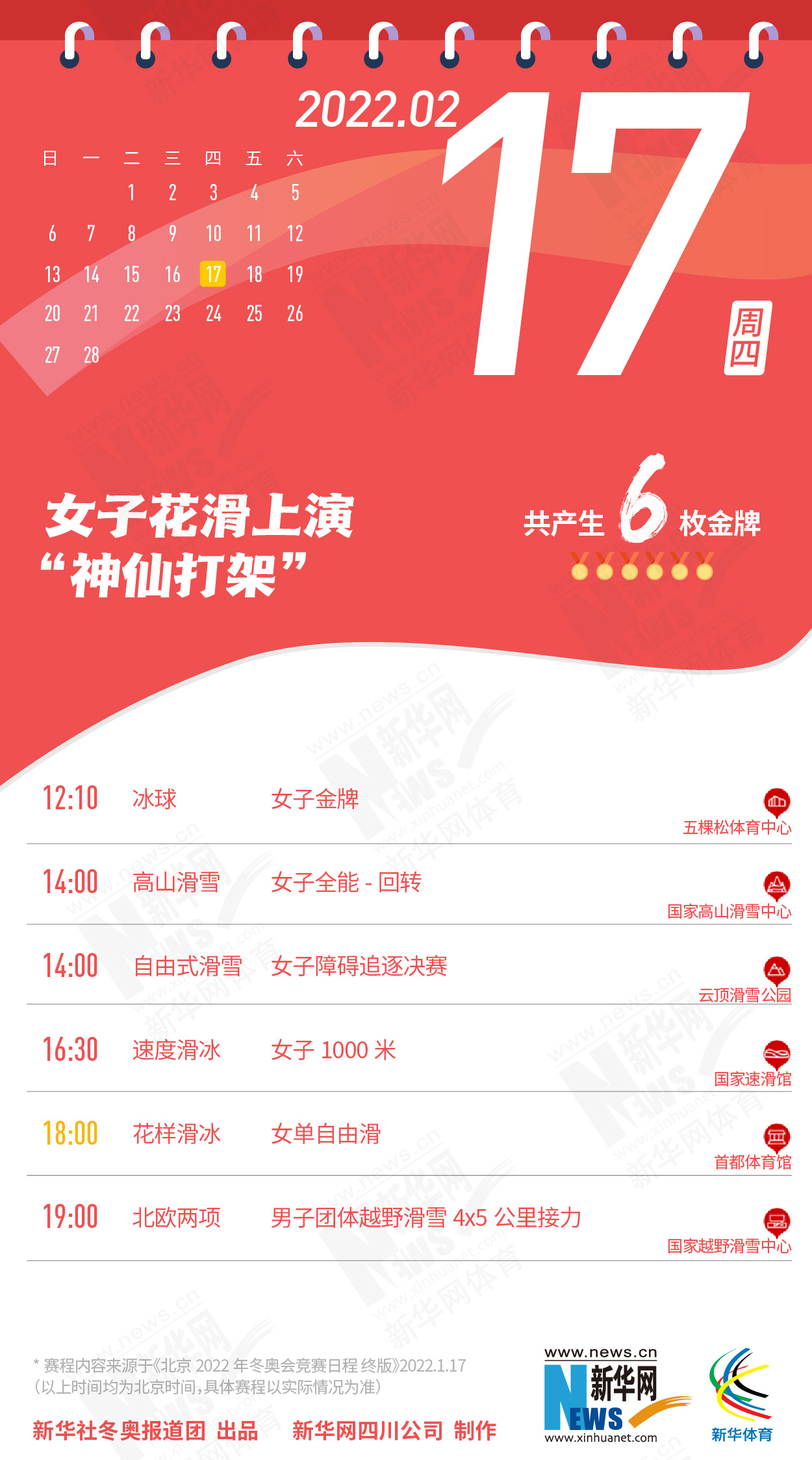 拿走不謝！這份北京冬奧會金牌賽事日曆太讚了