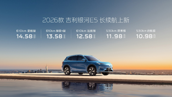 續航全面升級不加價 2026款吉利銀河E5正式上市  位置：資訊+移動端資訊_fororder_【2】續航全面升級不加價 2026款吉利銀河E5正式上市308