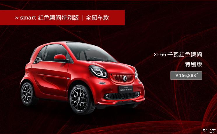 汽車頻道【8月21日】【首頁汽車資訊列表+要聞列表】售15.6888萬 smart紅色瞬間特別版上市