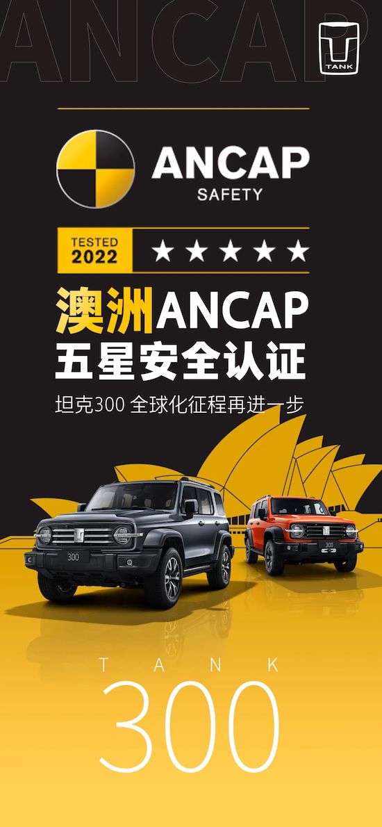 再取佳績 坦克300榮膺澳大利亞ANCAP五星安全評價_fororder_image001