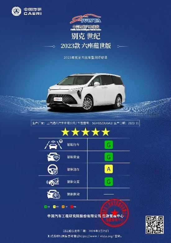別克世紀CENTURY榮獲“IVISTA中國智慧汽車指數”五星成績_fororder_image001