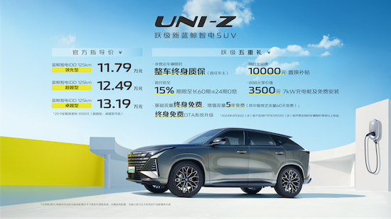 全係標配L2級智駕系統 長安UNI-Z上市11.79萬元起_fororder_image001