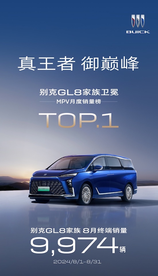 別克GL8家族8月終端銷量9,974台 衛冕MPV月銷量冠軍_fororder_image001