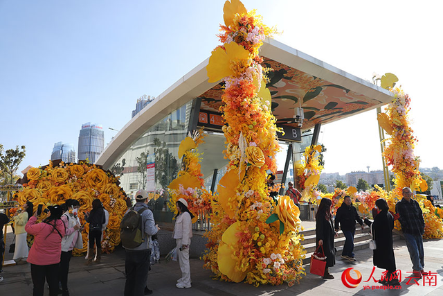 昆明開行銀杏鮮花地鐵專列