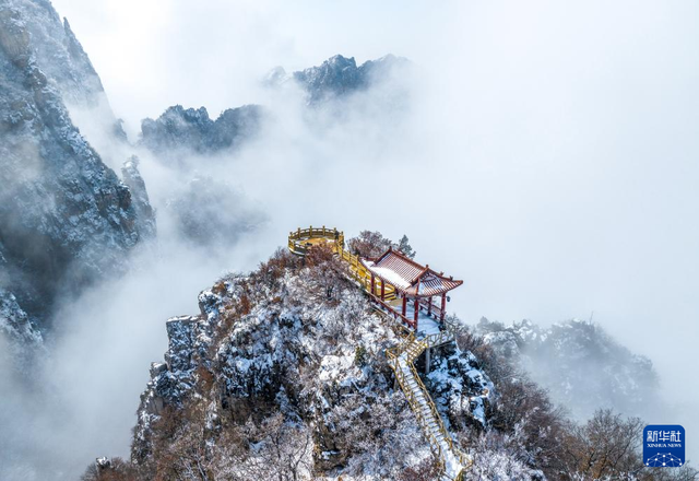 山西永濟：五老峰雪景美如畫