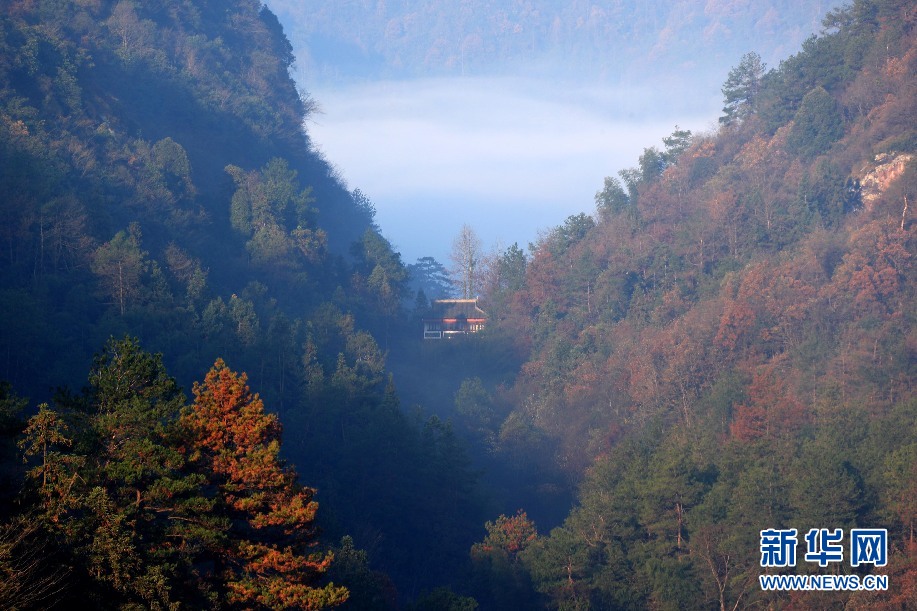 安徽齊雲山：晨曦初露浮雲遊 遠山如黛天邊舟