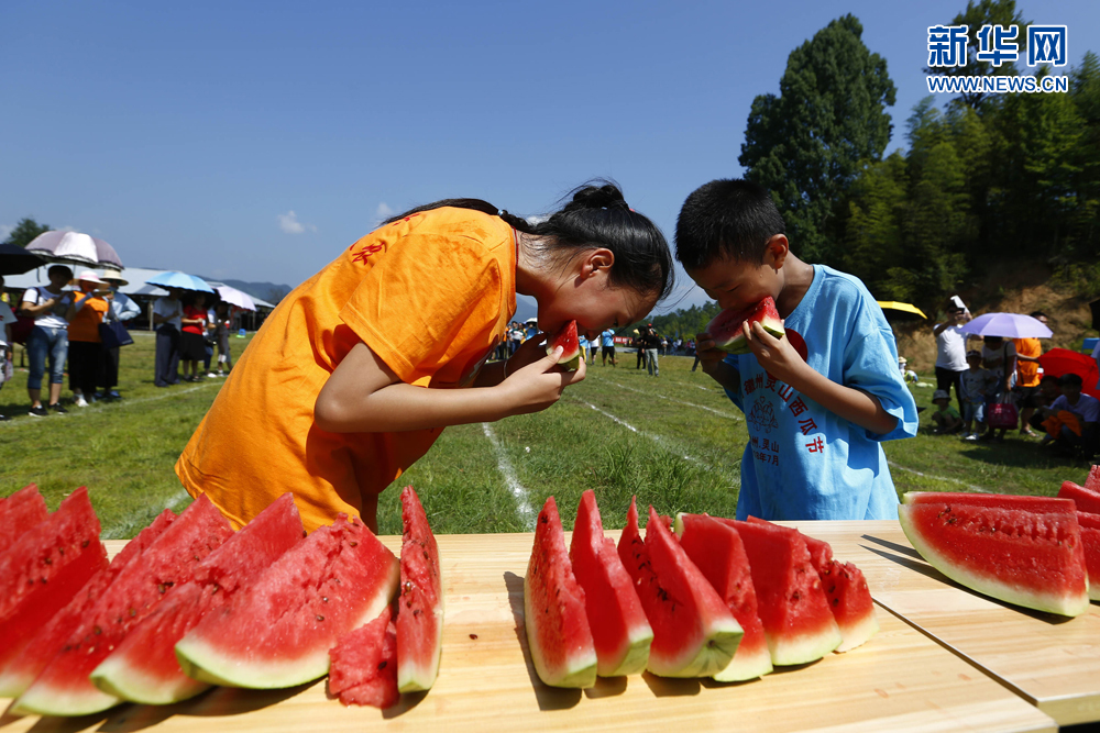 安徽黃山：趣味西瓜節 歡樂度盛夏