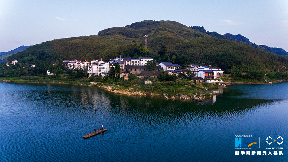 重慶梁平：無人機航拍“天池”竹豐湖 人間好風景