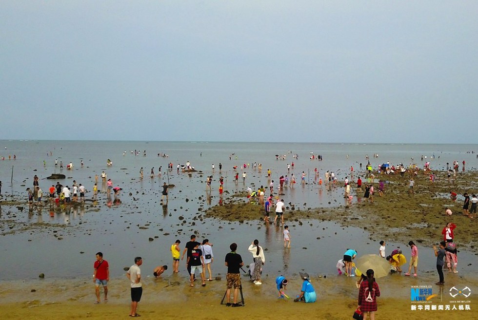 航拍海南潭門“趕海”節