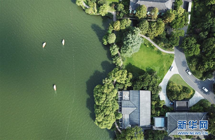 浙江杭州：鳥瞰西湖美景