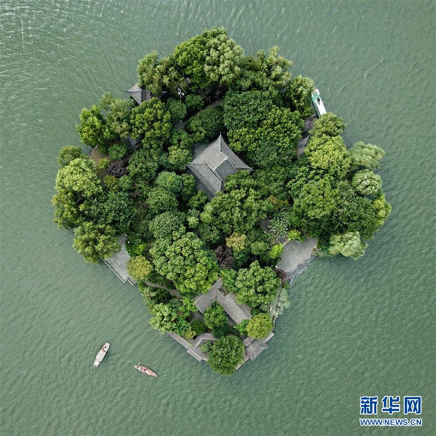 浙江杭州：鳥瞰西湖美景