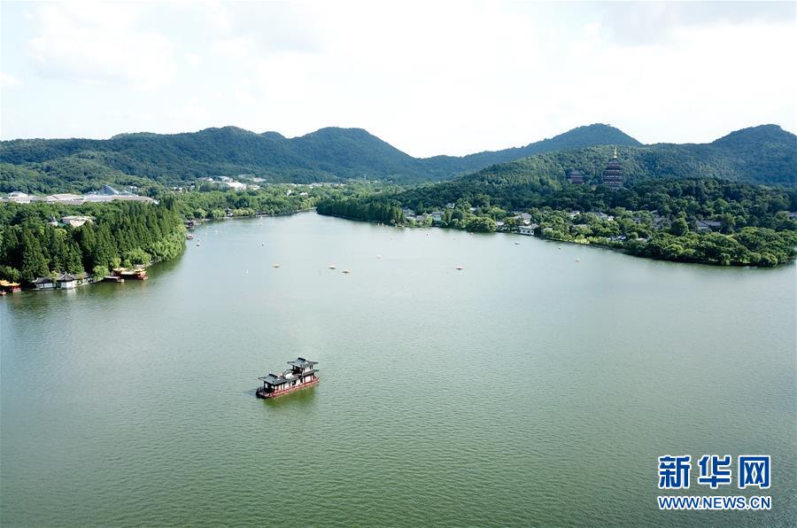 浙江杭州：鳥瞰西湖美景