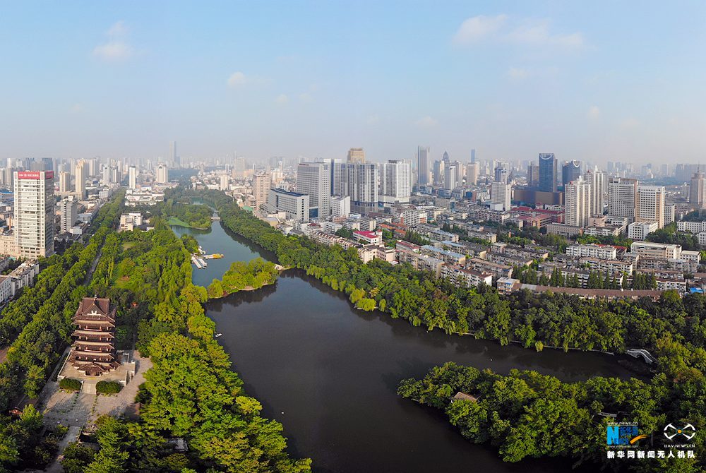 航拍合肥：雲蒸霞蔚南淝河