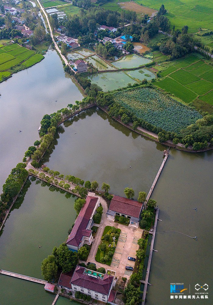 航拍安徽合肥：江淮水鄉夕陽好 美麗田園入畫來