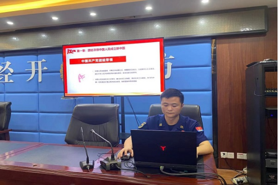 江西省上饒市經濟技術開發區消防救援站開展“黨史學習教育”授課活動