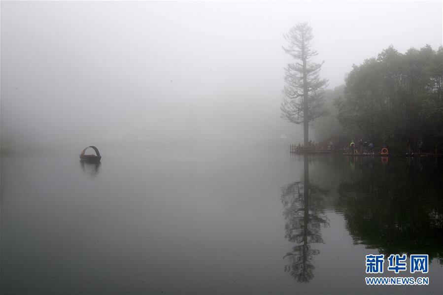 甘肅隴南：霧漫官鵝溝
