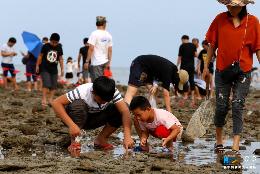 航拍海南潭門“趕海”節