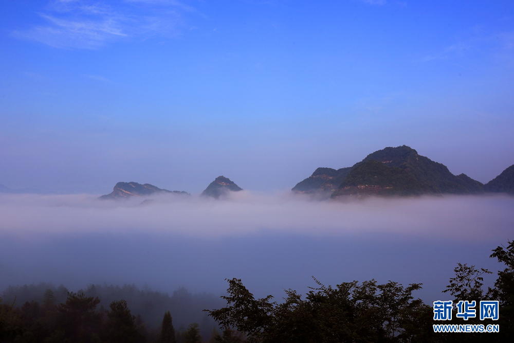 安徽黃山：雨後初霽 齊雲山現今秋首場壯觀雲海