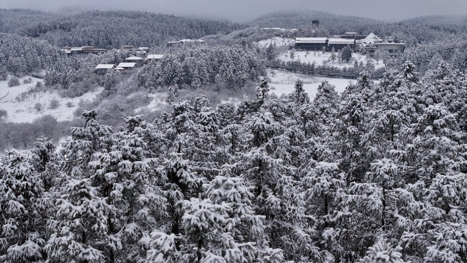 重慶武隆：仙女山迎來新年第一場雪