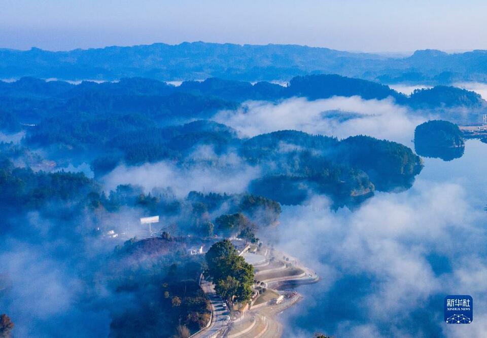 重慶南川：黎香湖冬景美如畫