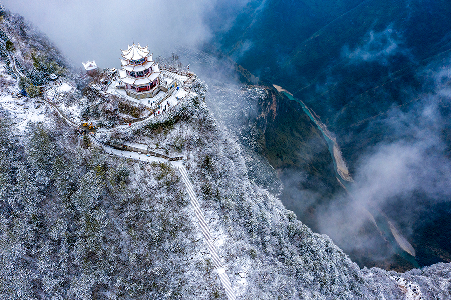 【城市遠洋】重慶巫溪：雪落雲臺寺 峽谷靜如詩_fororder_1128351538_16444764373201n