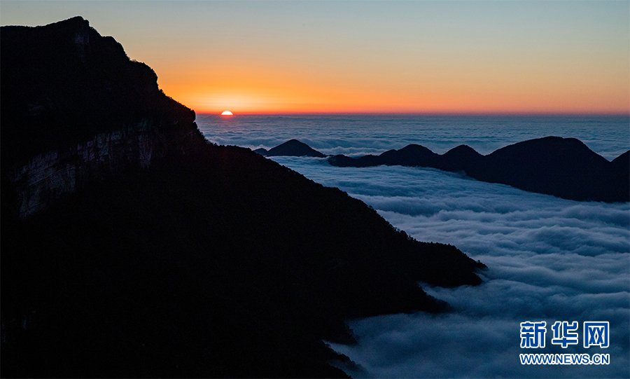 重慶金佛山現雲海景觀 場面壯觀