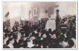 1924年，孫中山在廣州國立高等師範學校演講三民主義。