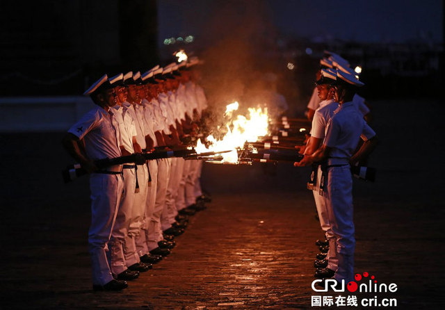 印度海軍節將至 士兵進行閱兵綵排