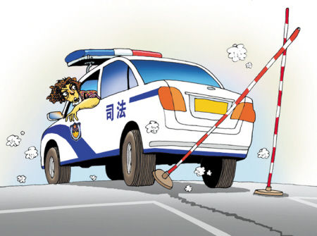 大媽“開警車練倒庫”刺痛納稅人