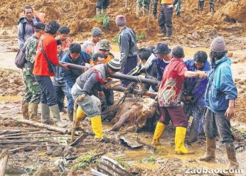 印尼暴雨引發山體滑坡 已致20人死亡近百人失蹤