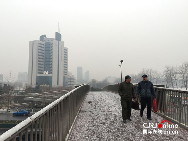 北京城區迎來2015年首場降雪