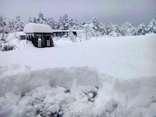 四川峨眉山景區迎7年來最大降雪