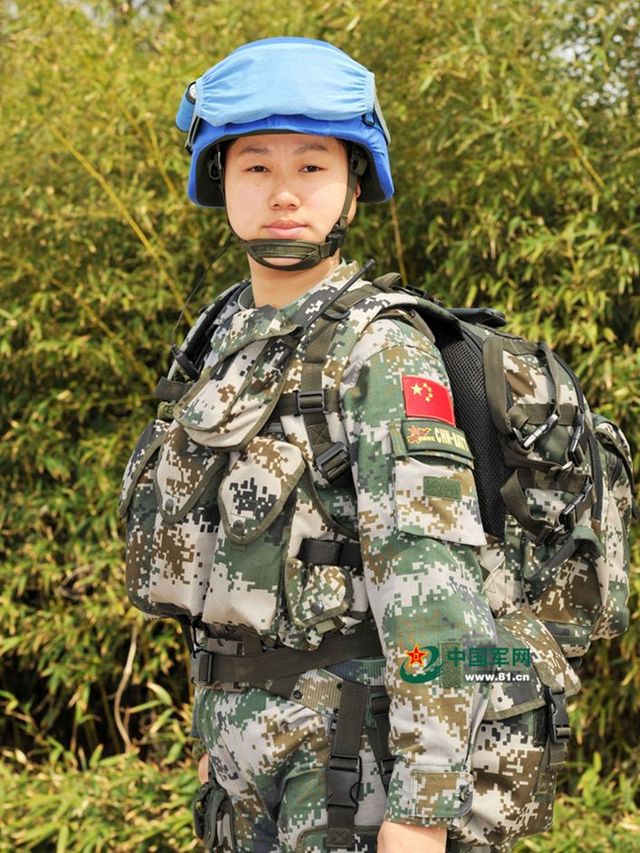 軍媒發中國首支維和步兵營女兵個人照