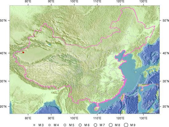 新疆阿圖什市發生3.3級地震 震源深度9公里