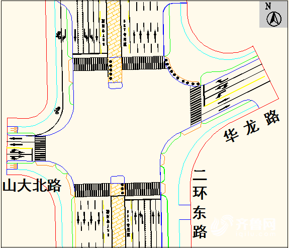 【齊魯大地-文字列表】【走遍山東-濟南】濟南山大北路南北向禁機動車左轉調頭