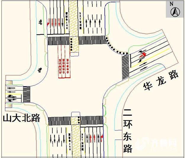 【齊魯大地-文字列表】【走遍山東-濟南】濟南山大北路南北向禁機動車左轉調頭