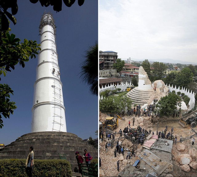 尼泊爾大量古跡在地震中被毀 畫面觸目驚心