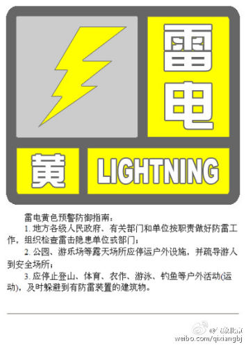 北京發佈雷電黃色預警 將有雷陣雨伴6級左右大風