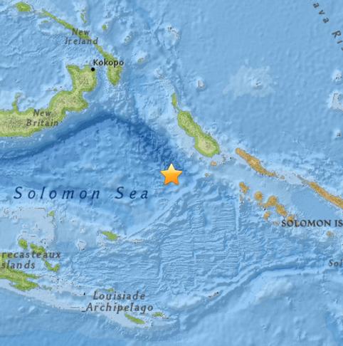 所羅門群島海域發生7.2級地震 震源深22公里